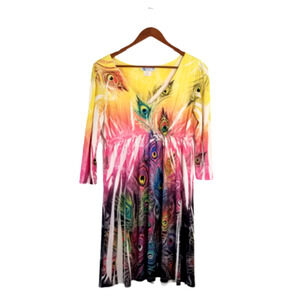 R. Rouge USA, Paisley Dress 3/4 Sleeve - Size XL